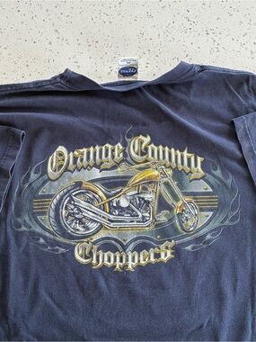 000 - VINTAGE 90s ORANGE COUNTY CHOPPERS OCC FADED BIKER T SHIRT